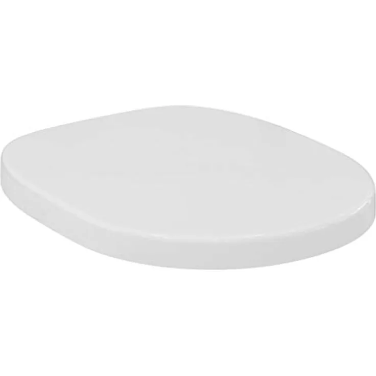 Ideal Standard WC-Sitz Connect Freedom, Duroplast-Kunststoff, kratzfest, Weiß mit Edelstahlscharniere und Winkelpuffern