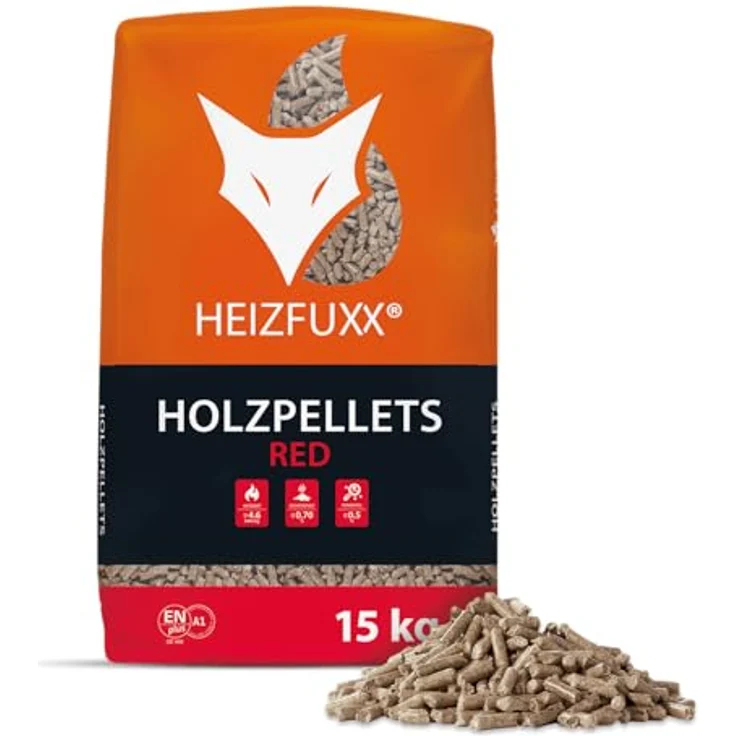 HEIZFUXX Holzpellets Red 6mm, 15kg Sack (65 Stück, 975kg pro Palette), Hartholzpellets, ENplus A1 zertifiziert, CO₂-neutral, FSC-zertifiziert – Bild 3