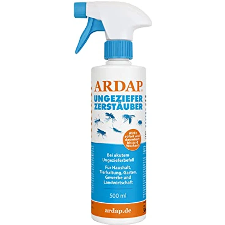 ARDAP Ungeziefer Zerstäuber 500ml - Effektives Insektenspray gegen Milben, Bettwanzen, Motten - Bekämpft Fliegen, Mücken und mehr – Bild 1