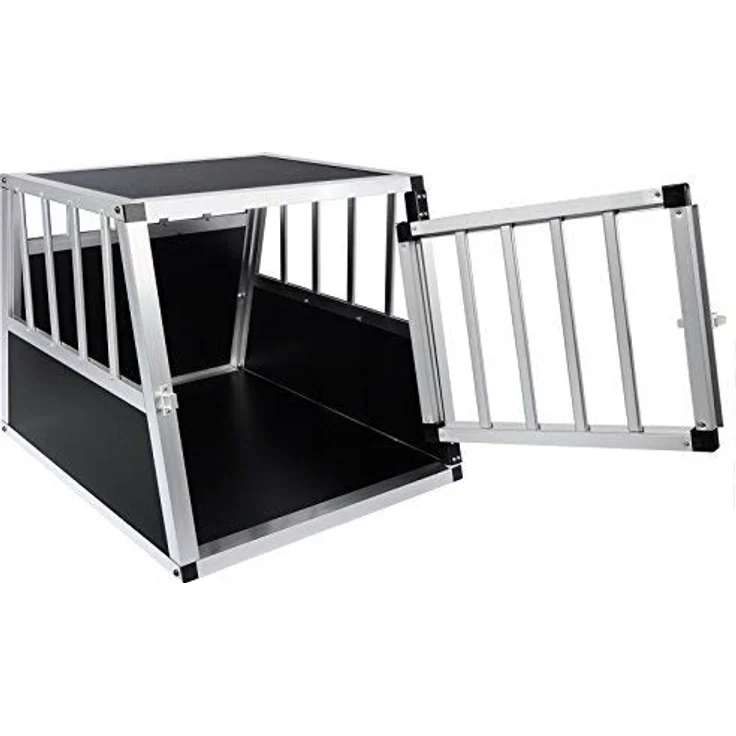 EUGAD Tiertransportbox, Hundetransportbox Alu Reisebox 69x54x50 cm Schwarz, gute Belüftung und Kunststoffschutz - Preisvergleich – Bild 5