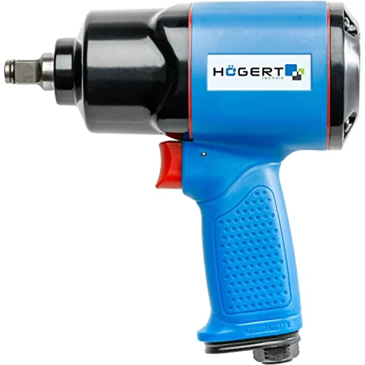 Högert Technik Pneumatischer Schlagschrauber 1/2" Twin Hammer bis 610 Nm, Aluminium-Komposit-Gehäuse, 3 Betriebsbereiche, HT4R622 – Bild 4