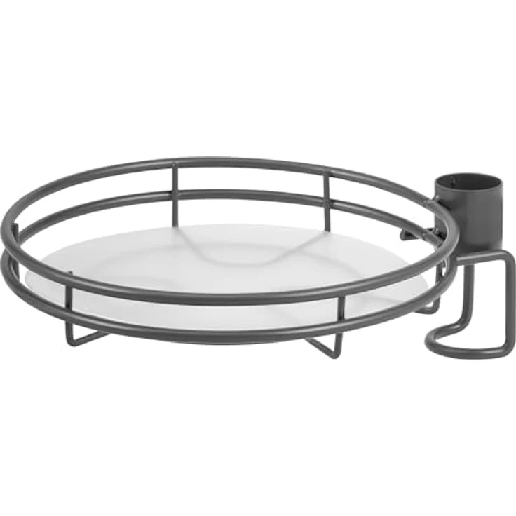 bremermann Zusatz-Pflanzenteller für Teleskop-Blumenregal 61079, grau, 19 cm Durchmesser, max. 2 kg Belastung, inklusive Kunststoffeinlage – Bild 1