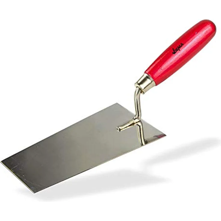 DEMA Maurer und Fliesenleger Set 7-teilig, inklusive Kelle, Spachtel und Gipsbecher aus hochwertigem Carbonstahl, ergonomische Holzgriffe, für Gips- und Putzarbeiten – Bild 5