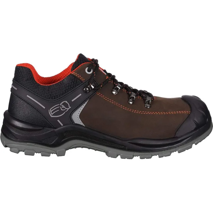 LEIBWÄCHTER L3310 Parma, Halbschuh EN ISO 20345 S3, braunes Crazy-Horse-Leder, Fiberglas-Zehenschutzkappe, shockabsorbierende Laufsohle