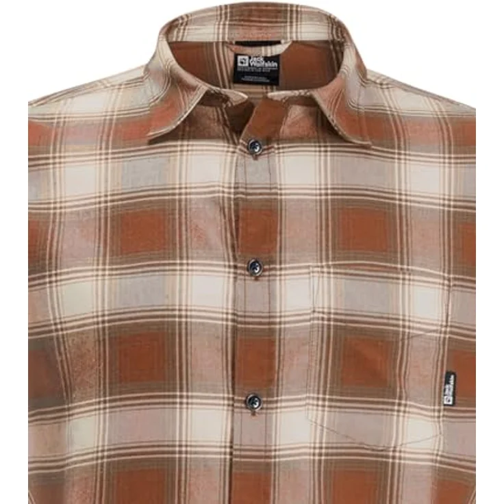 Jack Wolfskin Wanderweg Shirt M, Flanellhemd aus TEXADRI, orange, Herren, (L) – Bild 5