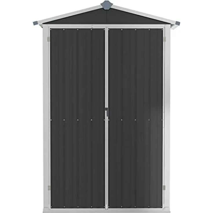 vidaXL Gerätehaus Anthrazit 107,5x46x183 cm Verzinkter Stahl – Bild 5