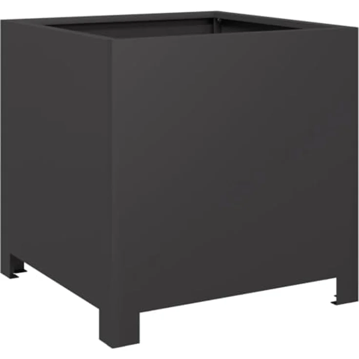 vidaXL Pflanzkübel Schwarz 40x40x40 cm Stahl - Rostbeständig, Viel Platz, Vielseitig einsetzbar – Bild 1