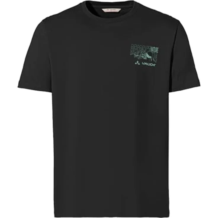 Vaude Spirit T-Shirt II, Herren Bike-T-Shirt aus 100% Baumwolle, Schwarz, Größe M, atmungsaktiv und regulär geschnitten – Bild 1