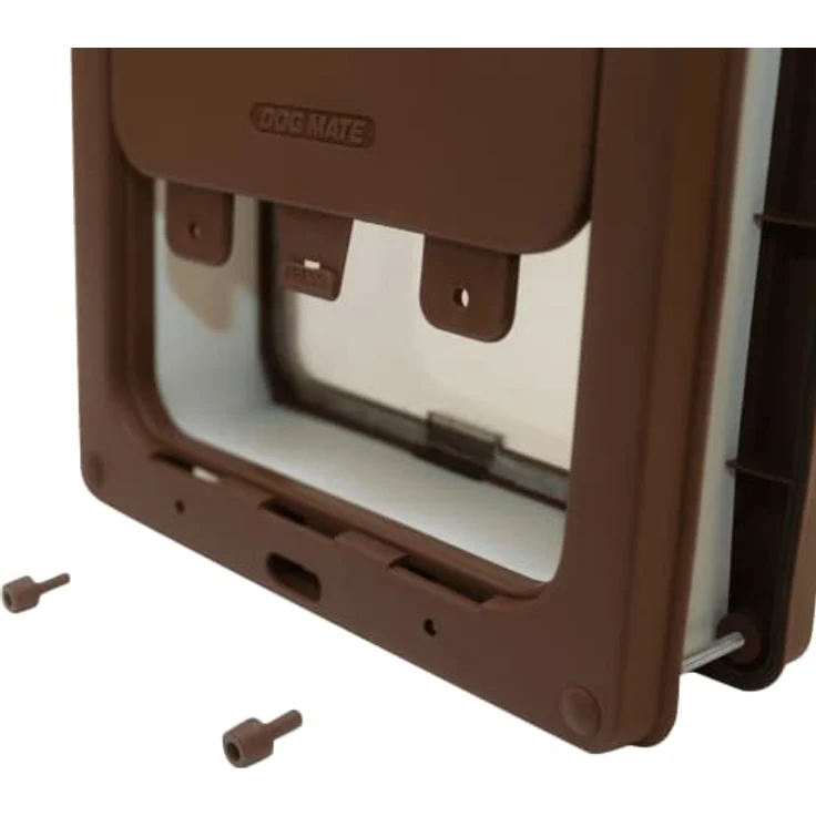 Kerbl Dog Mate® 2-Wege Hundetüre, braun, mit Magnetverschluss, 290 x 350 mm, für Hunde bis 460 mm Schulterhöhe, wetterfest und sicherheitsscheibenverstärkt – Bild 7