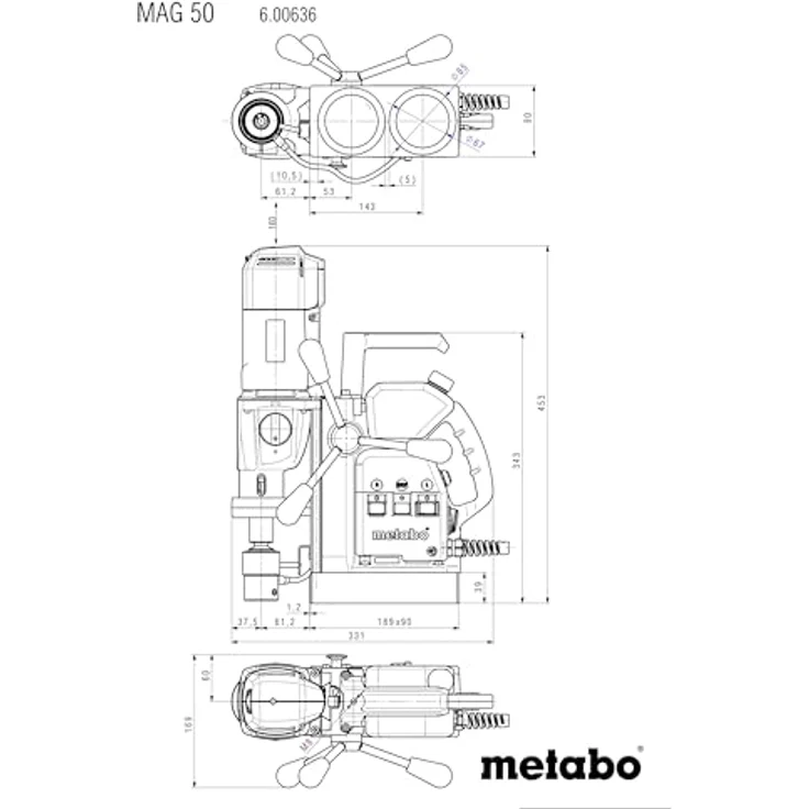 Metabo Magnetkernbohrmaschine MAG 50, 1200 W, 600636500 – Bild 3