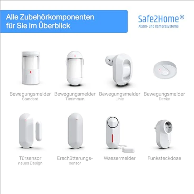 Safe2Home Alarmanlagen-Set SP110 Komplett, Funk-Alarmanlage mit Solar-Außensirene, Quad-Band GSM Modul, integrierte Kindersicherung, 32 kabellose Zonen – Bild 3