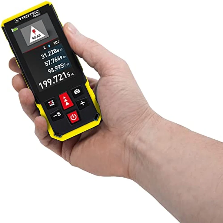 TROTEC Entfernungsmesser TD200, laserpräzise Distanzmessungen bis 200 m, IP65, Bluetooth, schwarz – Bild 6