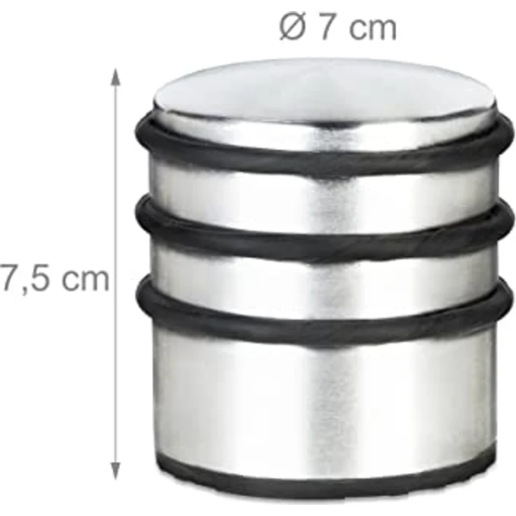 Relaxdays - 4 x Türstopper hoch im Set, Aus Edelstahl, Türhalter mit Gummiring, Rutschfest, Türpuffer auch für schwere Türen – Bild 5