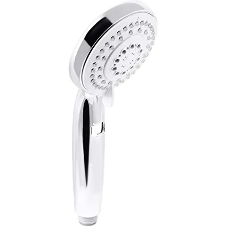 Cornat Handbrause "Carballo" - 100 mm Kopfdurchmesser - verchromt - 5 Strahlarten: Normal-, Soft und Massagestrahl - Wasserstop und Anti-Kalk / Wasserspareinsatz / Brausekopf / Duschbrause / ZYT330700