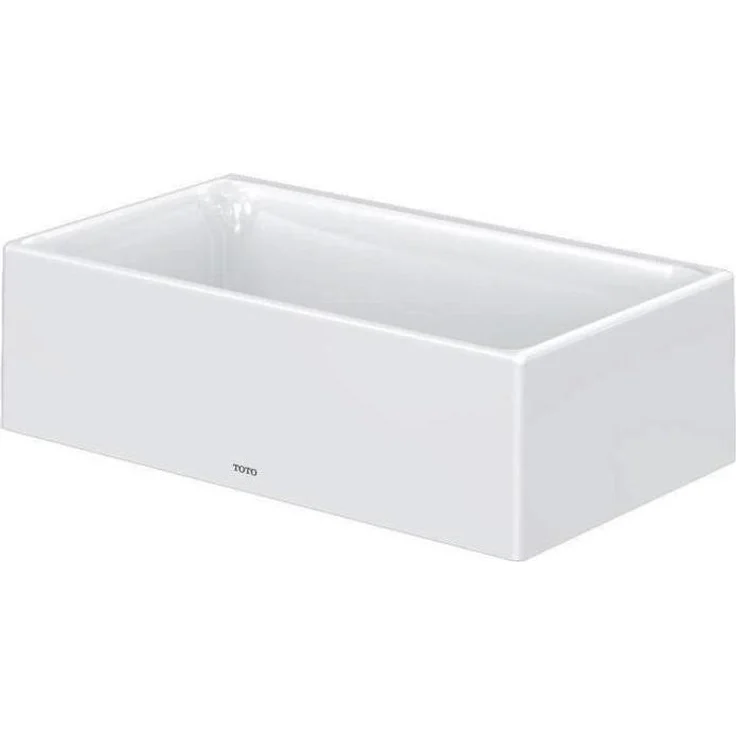 TOTO CS Aufsatzhandwaschbecken, 400 mm eckig ohne Hahnloch und Überlauf, weiss, mit Cefiontect-Glasur für verbesserte Hygiene