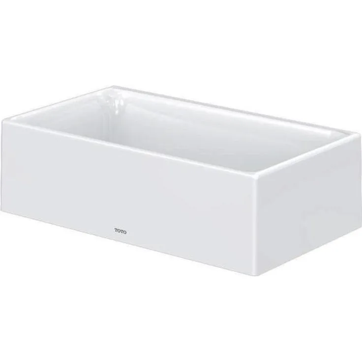 TOTO CS Aufsatzhandwaschbecken, 400 mm eckig ohne Hahnloch und Überlauf, weiss, mit Cefiontect-Glasur für verbesserte Hygiene