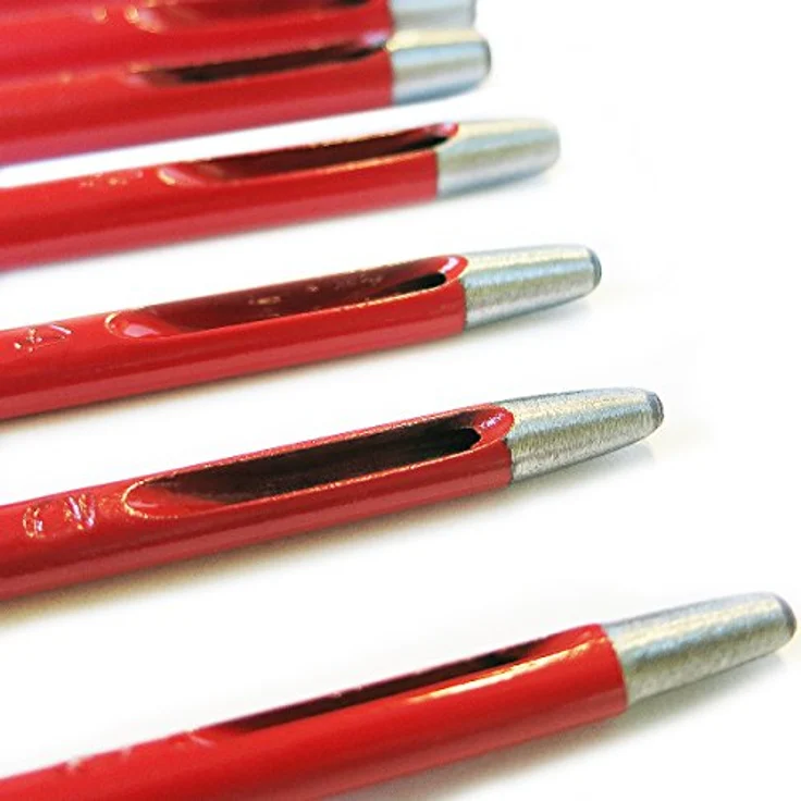 S&R Locheisen-Satz 2-10mm, Rund-Locheisen & Loch-Pfeifen aus Kohlenstoffstahl für präzises Ausstanzen in Pappe, Gummi & Leder, Hohlstanzer & Formlocheisen für Gürtel, Uhren-Armband & weiche Werkstoffe – Bild 4