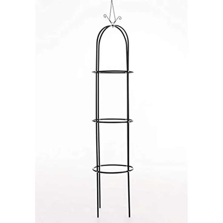 CLP Rosensäule Romantika V2 aus Metall | Witterungsbeständige freistehende Ranksäule | Durchmesser: 38 cm | Höhe: 190 cm, Farbe:schwarz, Größe:1 Stück – Bild 2