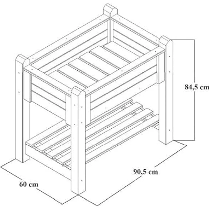 Promadino Kräuterbeet klein honigbraun, tauchimprägniert, Maße: 90 L x 60 B x 84,5 H – Bild 3
