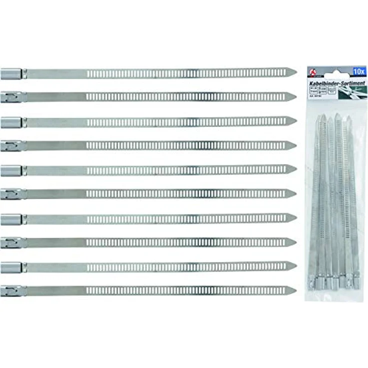 BGS Diy 80780 | Kabelbinder-Sortiment | 10-tlg. | Edelstahl | rostfrei | 7,0 x 200 mm | Set – Bild 3