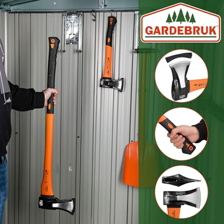 Monzana Set Axt mit Beil ergonomischer Handgriff Gummischutz Universal Spaltaxt Spaltbeil Spalthammer Holzspalter – Bild 6