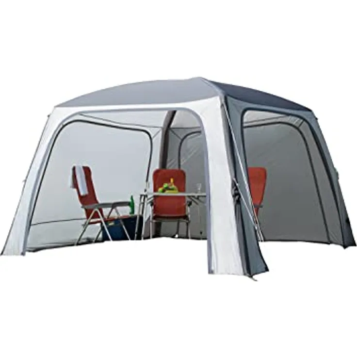 dwt Pavillon Relax Air, 350x350x230cm Sonnendach Windschutz Camping aufblasbar Sonnenschutz Outdoor Picknick