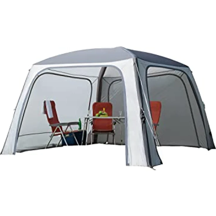 dwt Pavillon Relax Air, 350x350x230cm Sonnendach Windschutz Camping aufblasbar Sonnenschutz Outdoor Picknick – Bild 1