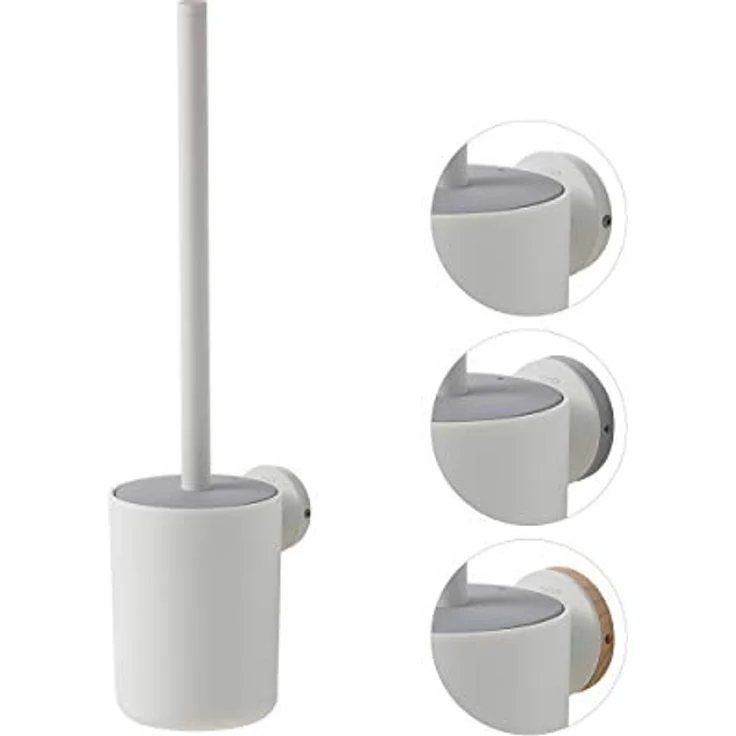 Tiger Urban Toilettenbürste, WC-Bürste mit Halter zur Wandbefestigung, mit austauschbaren Dekor-Ringen zur individuellen Gestaltung, hygienischer Deckel integriert, Farbe: Weiß – Bild 4