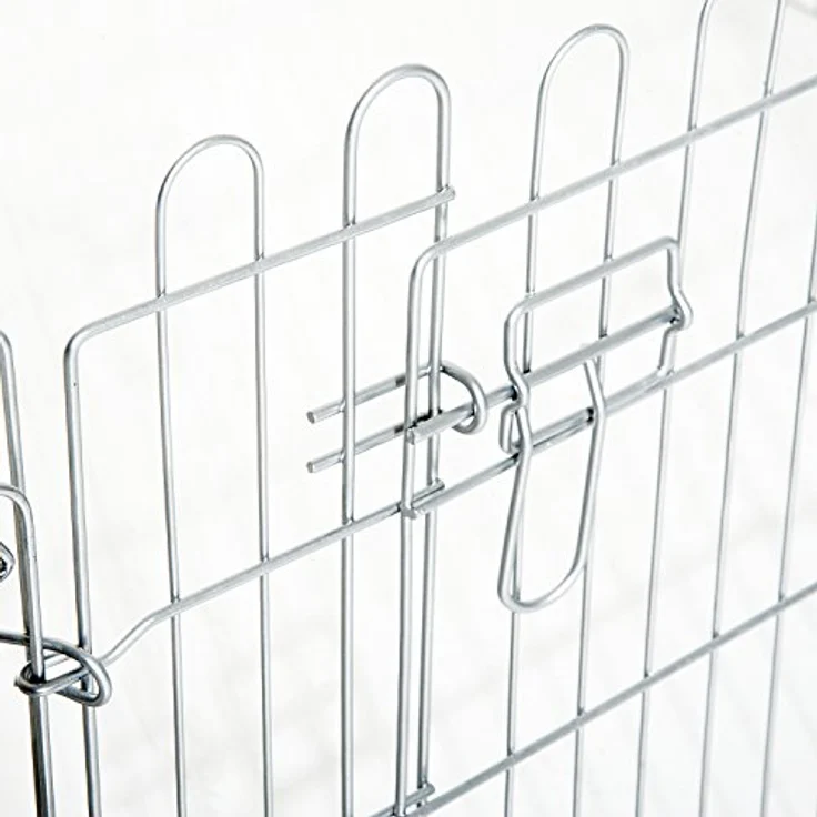 PawHut Freilaufgehege Welpenauslauf Welpenzaun Laufstall Welpengitter für Tiere 8-teilig B63 x H60 cm – Bild 5