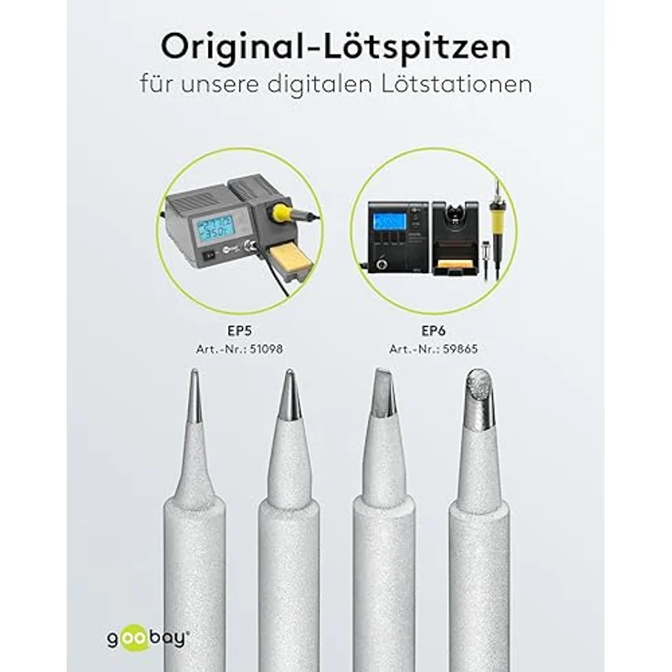 Fixpoint ErsatzLötspitzenset für Lötstation EP5 - EP6 - 4 verschiedene Ausführungen – Bild 6