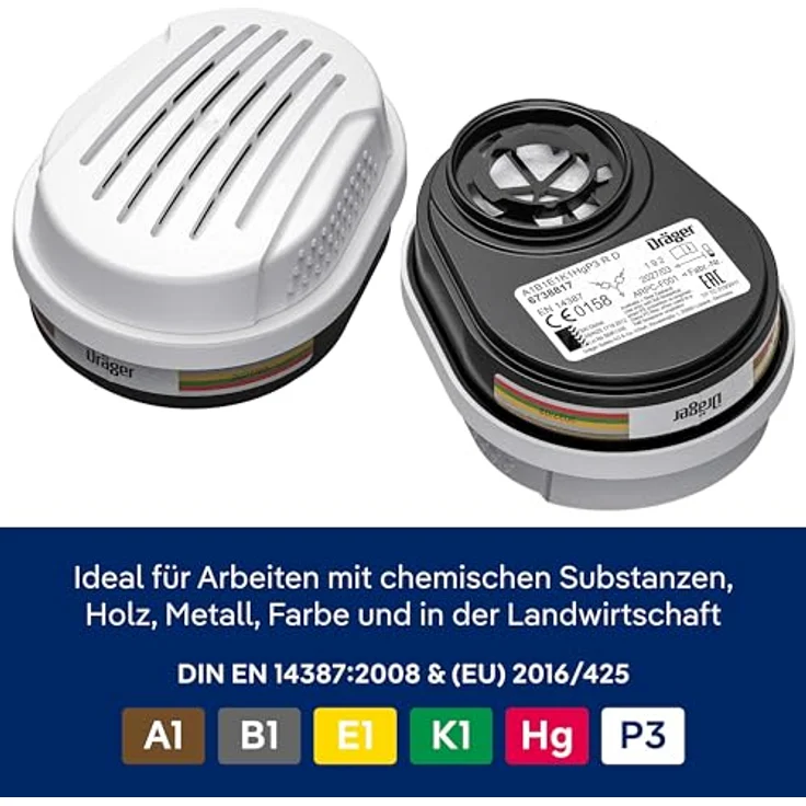 Dräger X-plore 3300 26282 Atemschutz Halbmasken-Set A1B1E1K1-P3R D – Bild 10