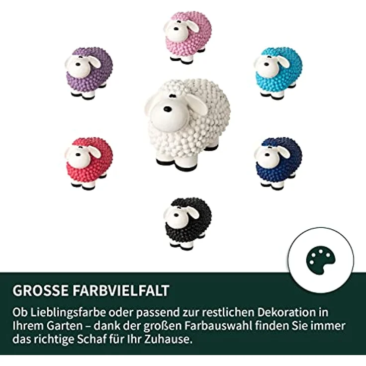 VERDOBA Mini Deko Schaf Molly, wetterfestes Gartentier aus Kunstharz, weiß, 21 x 12,5 x 16,5 cm – Bild 3