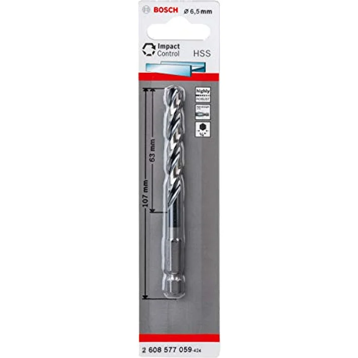 Bosch Professional Impact Control HSS Spiralbohrer, 6,5 mm für Metall, robust und langlebig, kompatibel mit Schlagbohrmaschinen – Bild 1