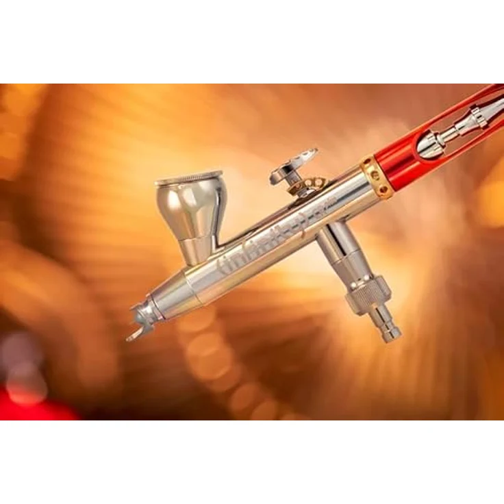 Harder & Steenbeck INFINITY 2024 CRplus SOLO, Schwerkraftzufuhr-Airbrush mit Titanium-Düse 0.25mm und 2ml Farbbecher – Bild 3
