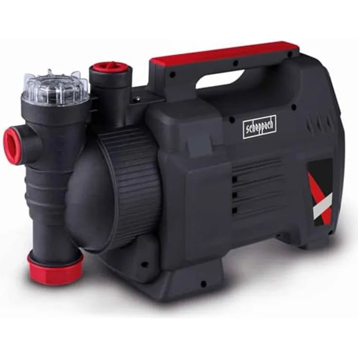 Scheppach Gartenpumpe GP1100JET Hauswasserpume | 1000W - 3800l/h Fördermenge | 3,6 bar Förderdruck | 8m Ansaughöhe - 36m Förderhöhe | inkl. Tragegriff | Brunnenpumpe Bewässerungspumpe Regenwasser