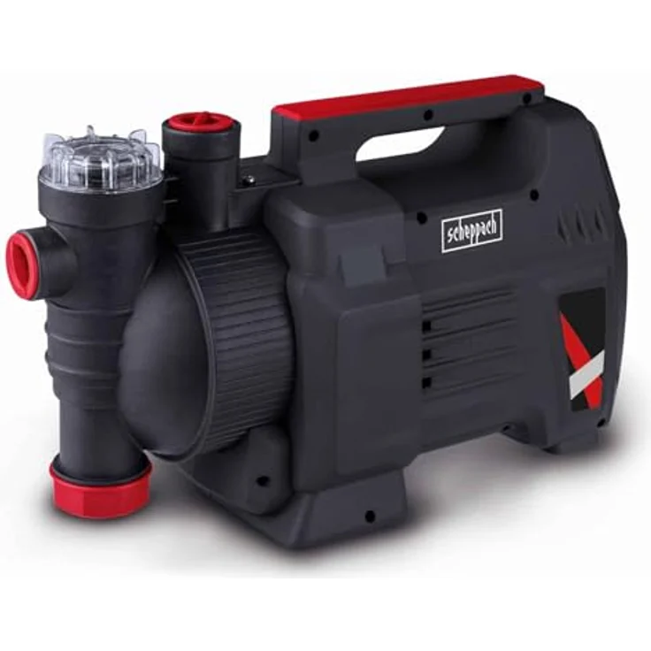 Scheppach Gartenpumpe GP1100JET Hauswasserpume | 1000W - 3800l/h Fördermenge | 3,6 bar Förderdruck | 8m Ansaughöhe - 36m Förderhöhe | inkl. Tragegriff | Brunnenpumpe Bewässerungspumpe Regenwasser – Bild 1