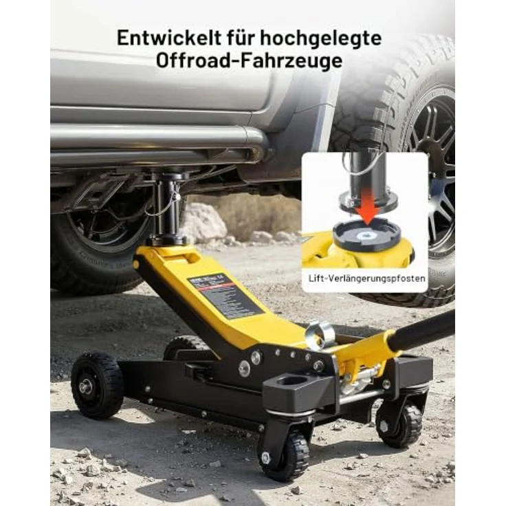 VEVOR Hydraulischer Rangierwagenheber STD01-030A, 3 t Tragkraft, Aluminium & Stahl, Doppelkolben-Schnellhubpumpe, 15–59 cm Hubbereich für SUVs – Bild 2