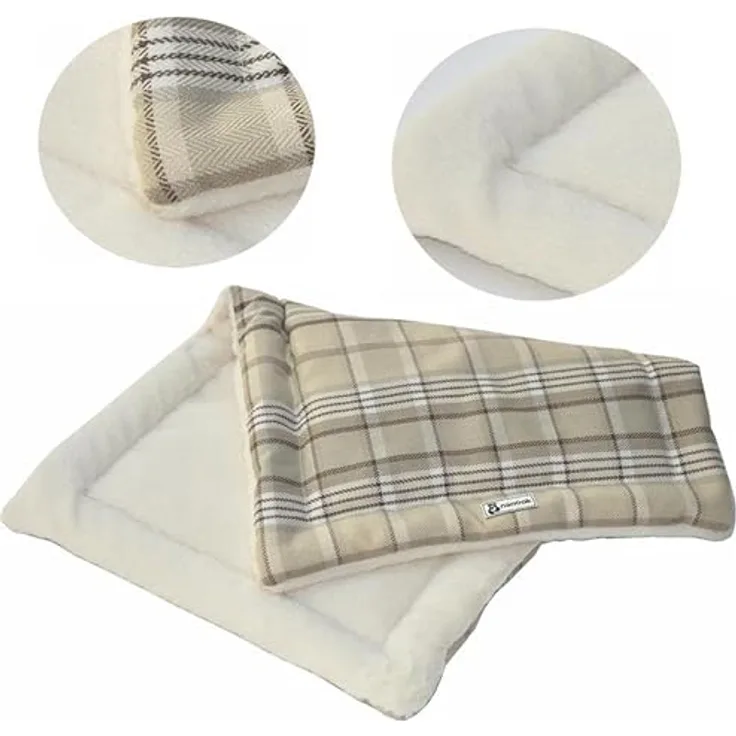 nanook XL Hundedecke Katzenliege flauschig weiche Wärmedecke für Hunde und Katzen waschbar beige 70x45cm