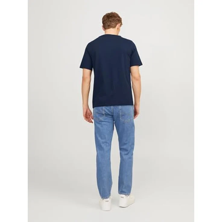 Jack & Jones Herren Organic Basic Shirt Multipack, 5 Stück, Schwarz, Weiß, Blau, Rundhalsausschnitt, Größe XXL – Bild 4