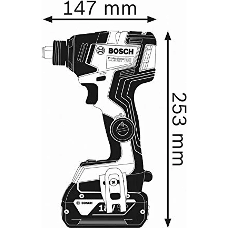 Bosch Professional 18V System Akku Drehschlagschrauber GDX 18V-200 C (max. Drehmoment: 200 Nm, 1-4 Zoll-Innensechskant, 1-2 Zoll-Außenvierkant, Connect Ready, ohne Akkus und Ladegerät, in L-BOXX) – Bild 3