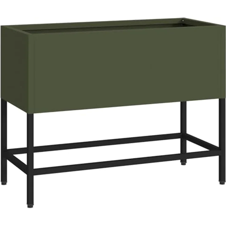vidaXL Hochbeet 60x26x45 cm, olivgrüner Stahl, wetterfest, modernes Design für Balkon und Garten – Bild 1