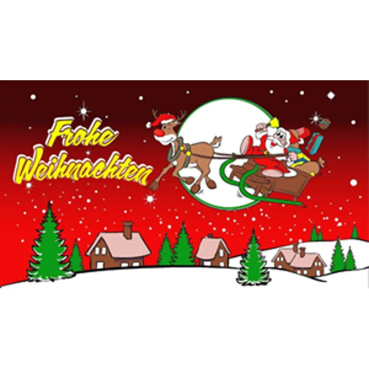 Flagge Frohe Weihnachten rot 80 g/m² ca. 90 x 150 cm