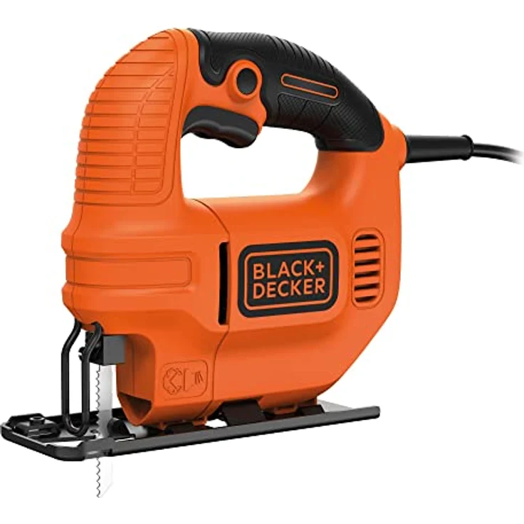 Black & Decker Elektro Kompakt Stichsäge 400W KS501, Säge für Holz, Metall & Kunststoff mit 0-45° Gehrungsschnitt & verstellbarer Fußplatte – Bild 1