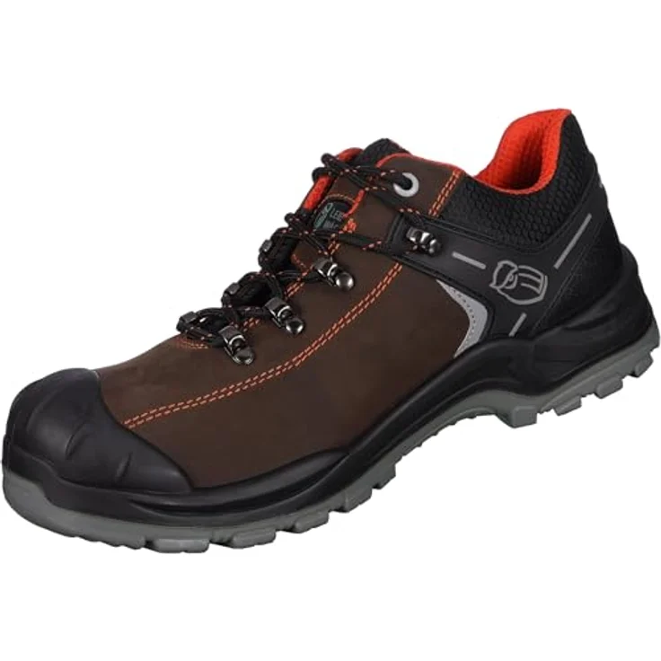 LEIBWÄCHTER L3310 Parma Halbschuh S3, braunes Crazy-Horse-Leder, Fiberglas-Zehenschutzkappe, atmungsaktives Mesh-Innenfutter, rutschhemmende PU-Laufsohle – Bild 5