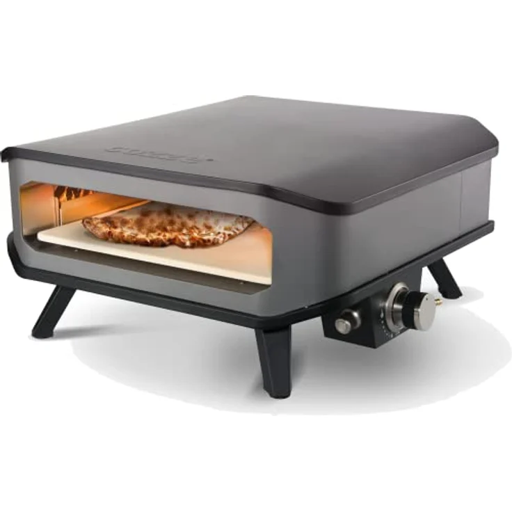 cozze, Millarco 90346 XXL 17 Gas Pizza Ofen mobiler Pizzaofen Pizzastein Gasgrill bis 400°Grad regelbar mit 42,50 x42,50 cm Pizzastein tragbar Terrasse Balkon Garten 8kW, Black – Bild 2