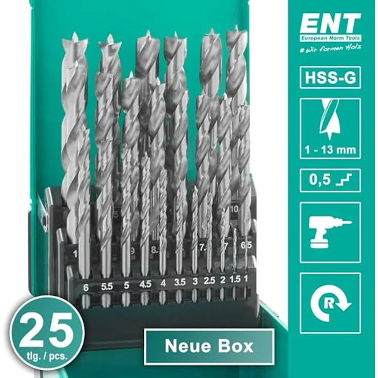 Ent European Norm Tools - ENT 25-tlg. HSS-G Holzbohrer-Set - 1 - 13 mm – Bild 9