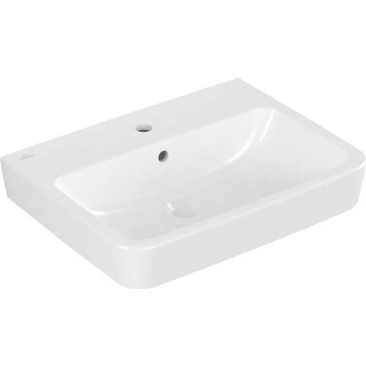 Villeroy & Boch Aufsatzwaschtisch O.NOVO 600x460mm, Waschbecken aus Sanitärkeramik mit integriertem Überlauf, weiß
