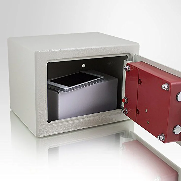 MS-Point Elektronischer Minisafe, Wandtresor für Wertsachen, Lichtgrau, Außenmaß 230mm x 170mm x 170mm – Bild 2