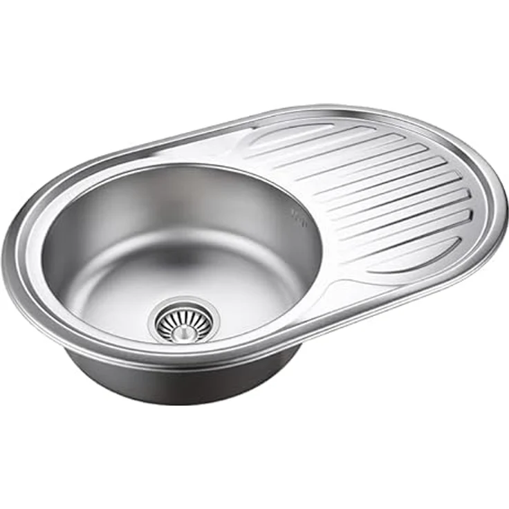 Quadron Einbeckenspüle TOM Einzelbecken, Edelstahl, 45 cm, flachs, inklusive Abfluss, für Schränke ab 45 cm, vertieft (LEN) – Bild 2