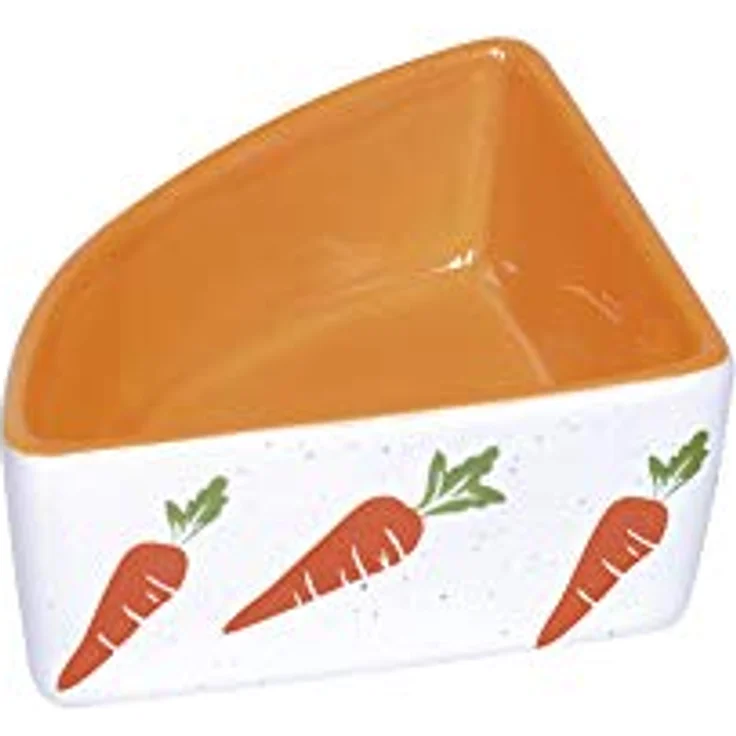 Nobby Nager Keramik Napf eckig 9 x 9 x 4 cm, 0,1 l, weiß, orange